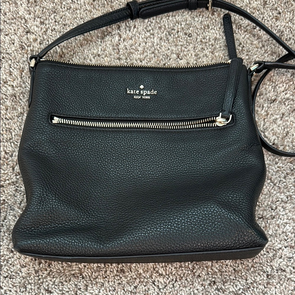 Kate Spade Black Crossbody Bag with Silver Accents